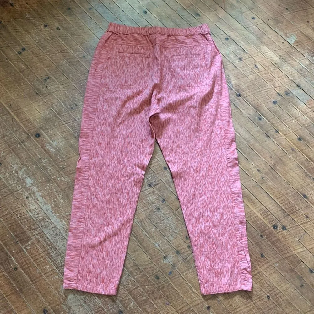 Anthropologie Longshore Ikat cropped cotton heathered red pants - Image 6