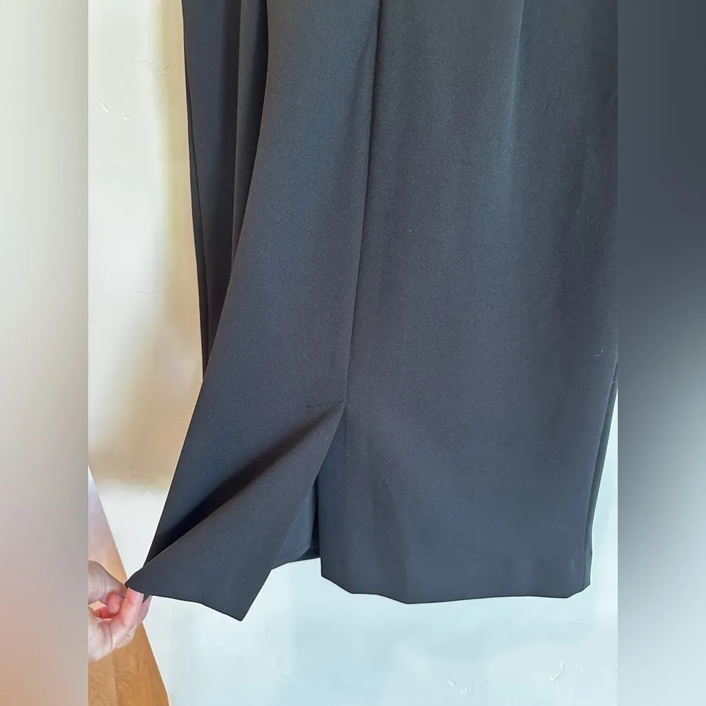 Betsey Johnson Womens Crepe Puff Sleeves Sheath Dress Black 6 - Image 12