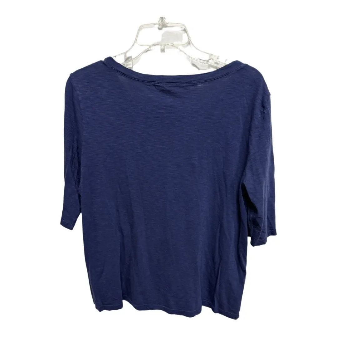 Michael Stars Blue Oversized Fit Supima Cotton TShirt One Size Flowy Slub Top - Image 5