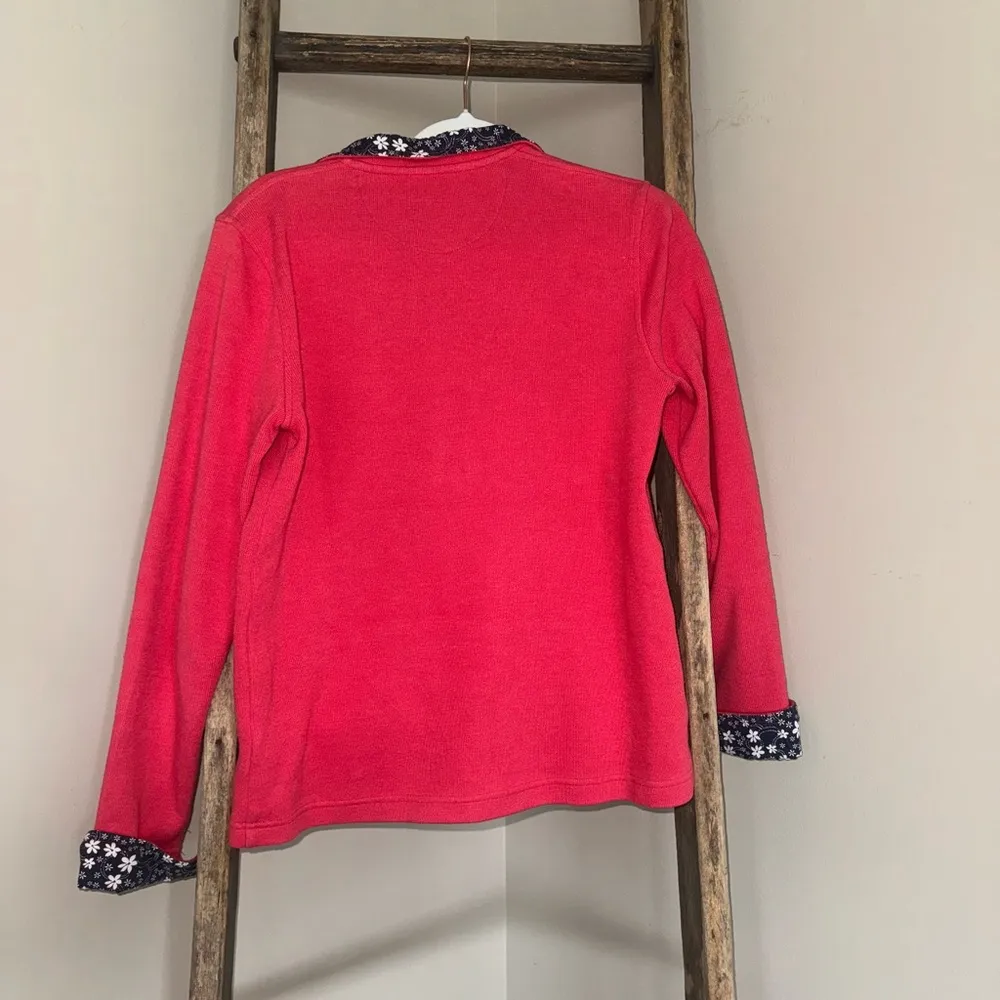 Orvis Long Sleeve Polo Sweatshirt with Floral Accent size Small - Image 6