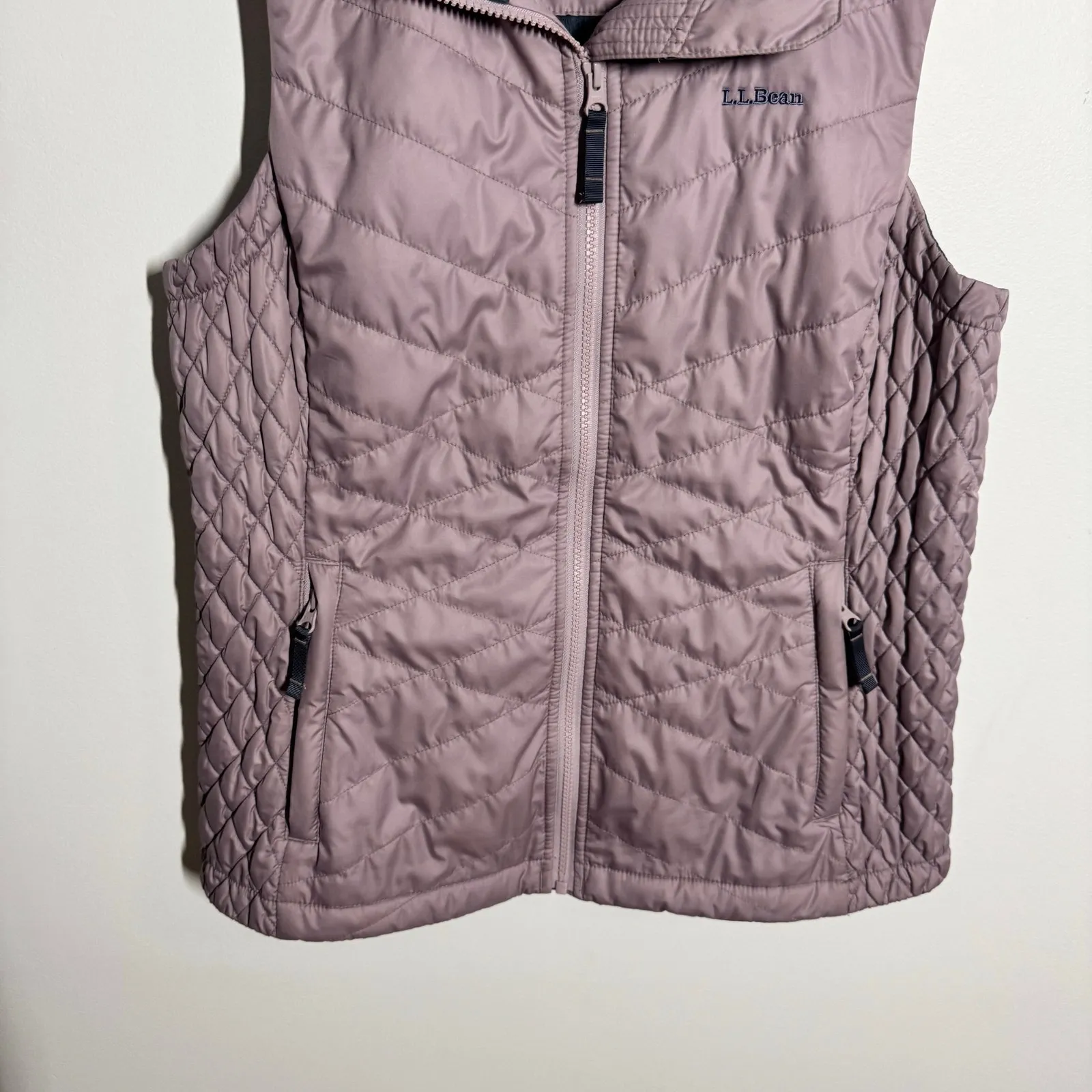 L.L.Bean Fleece-Lined PrimaLoft Vest Full Zip Women M Purple Cozy Gorpcore Camp - Image 8