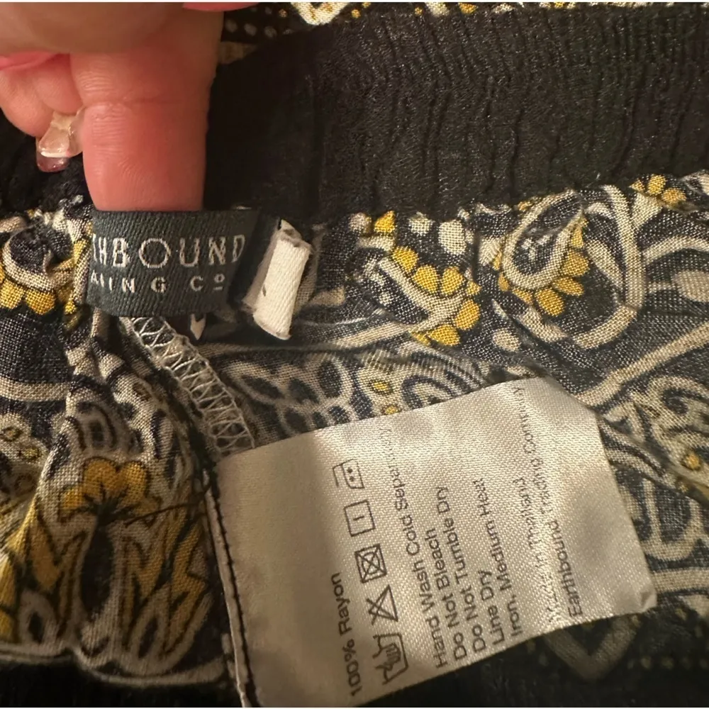 Earthbound Women's Harem Tribal Elephant Pants Elastic Waist and Ankle Size L - Image 7