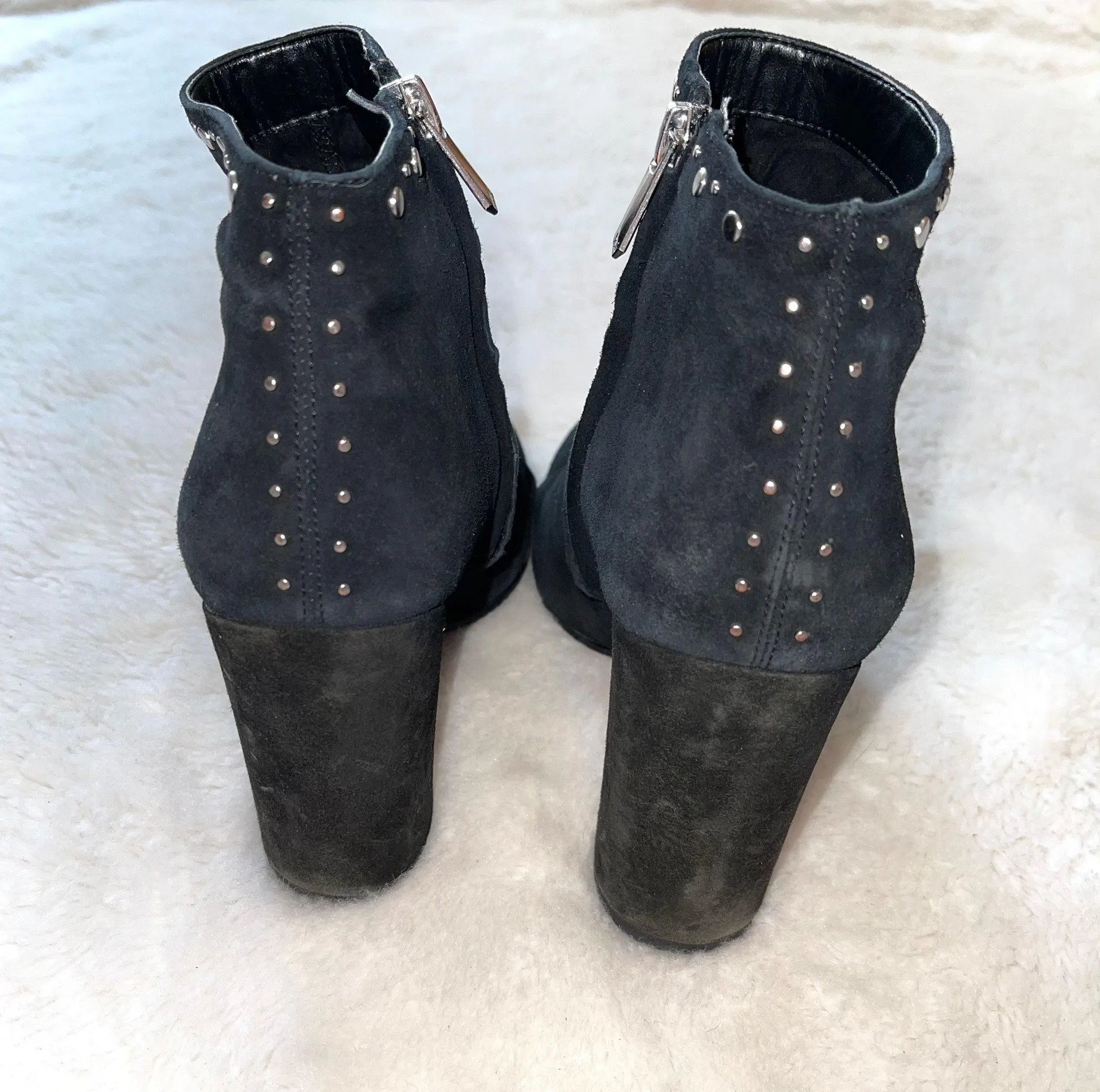 Chandler Black Studded Block Booties - Image 7