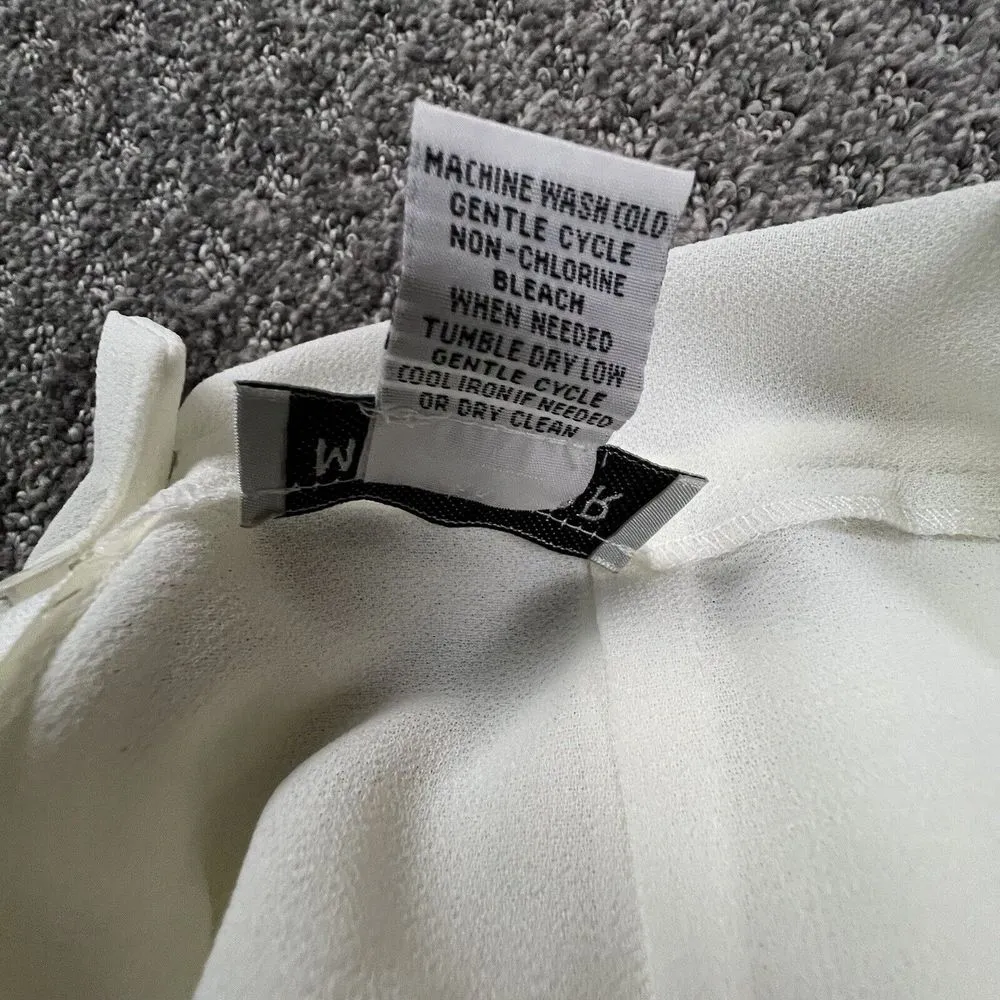 NWT Metaphor Ivory Layered Flowy Beach Cruise Dress Pants Med Wide‎ Leg Comfort - Image 9