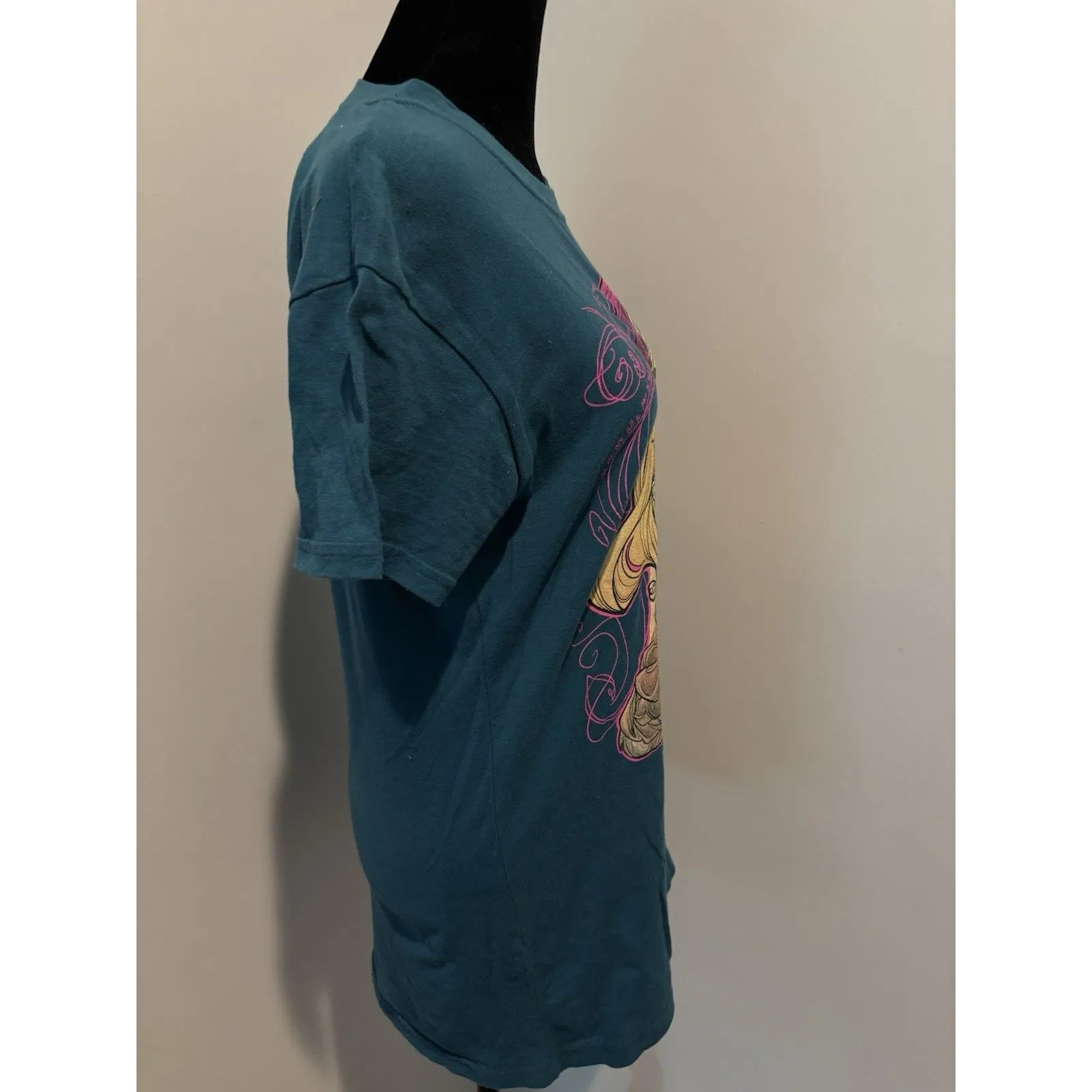 TEE VILLAIN Dark Crystal 80s Movie Jen & Kira Drawing Teal T - Image 3