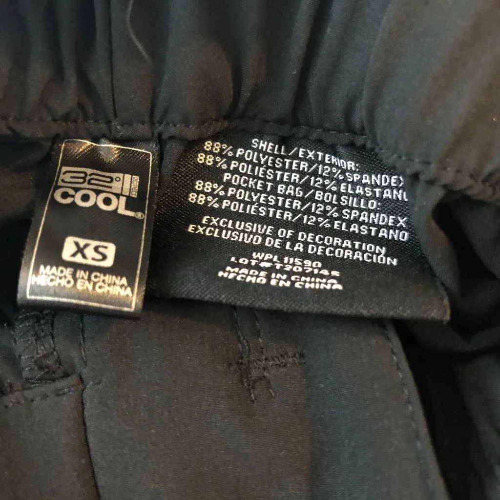 32 Degrees Cool Womens Stretchy Tapered Pants Paper Bag Waist Black XS - Image 3