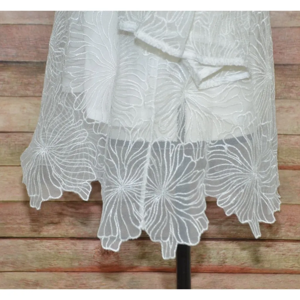 Alfani Boho White Embroidered Floral Overlay Blouse Top & Cami Tank Size XL - Image 8