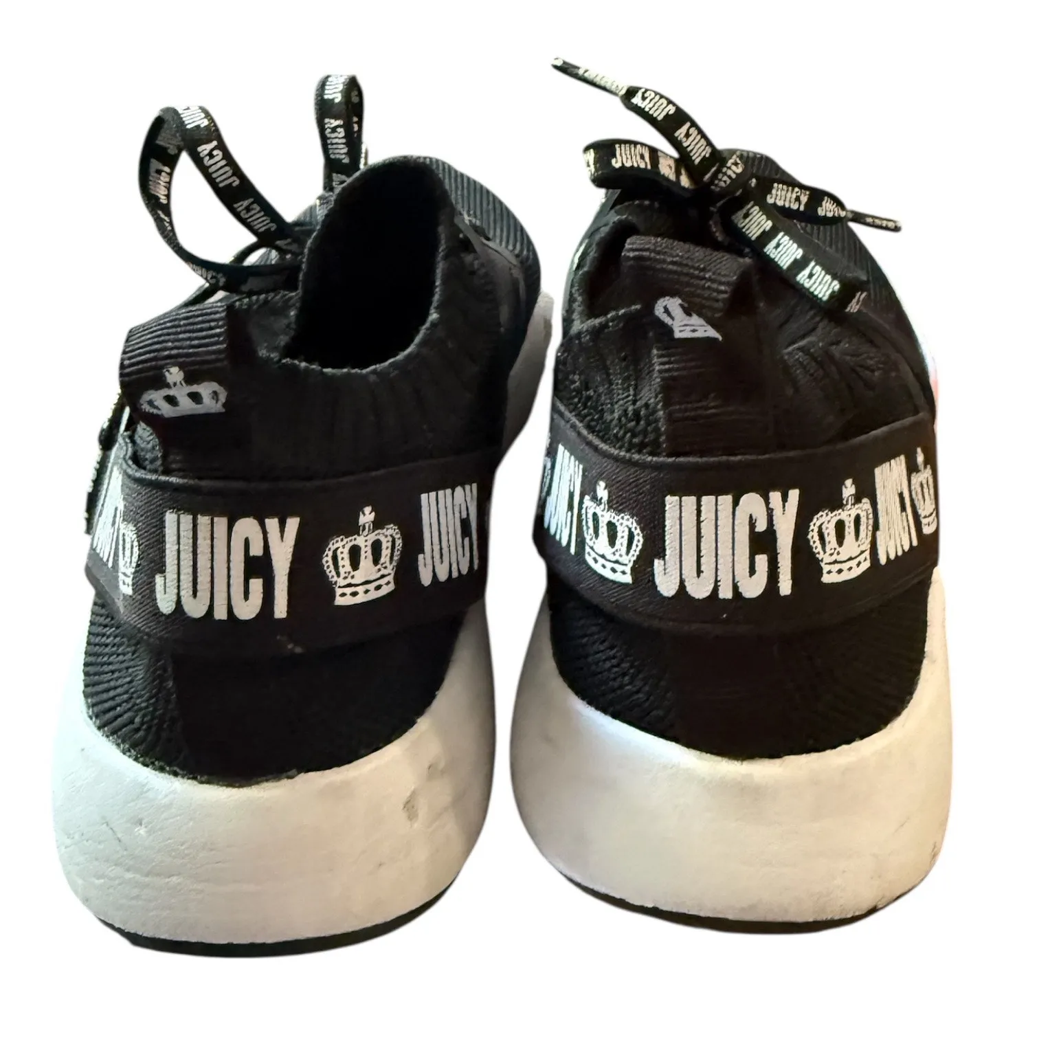 Juicy Couture Black Knit Logo Sneakers Size 6.5 - Image 2