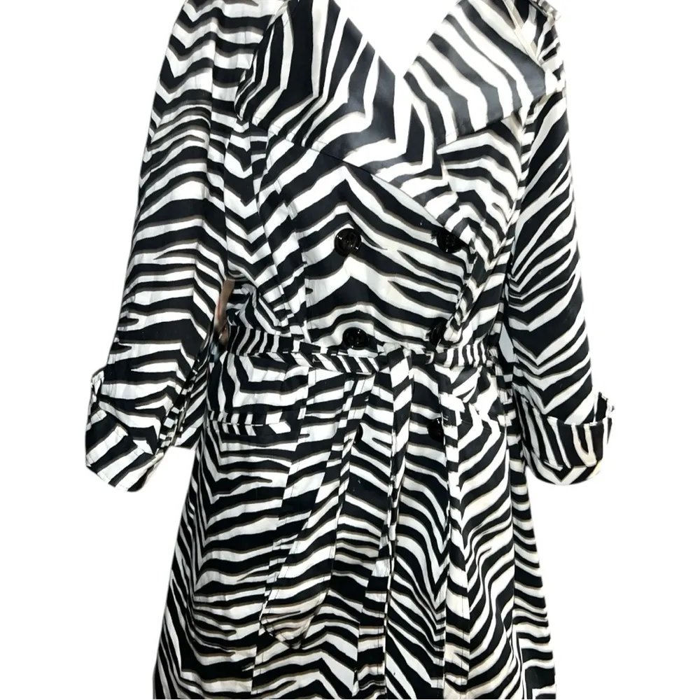 Lane Bryant Zebra Print Trench Coat - Image 2