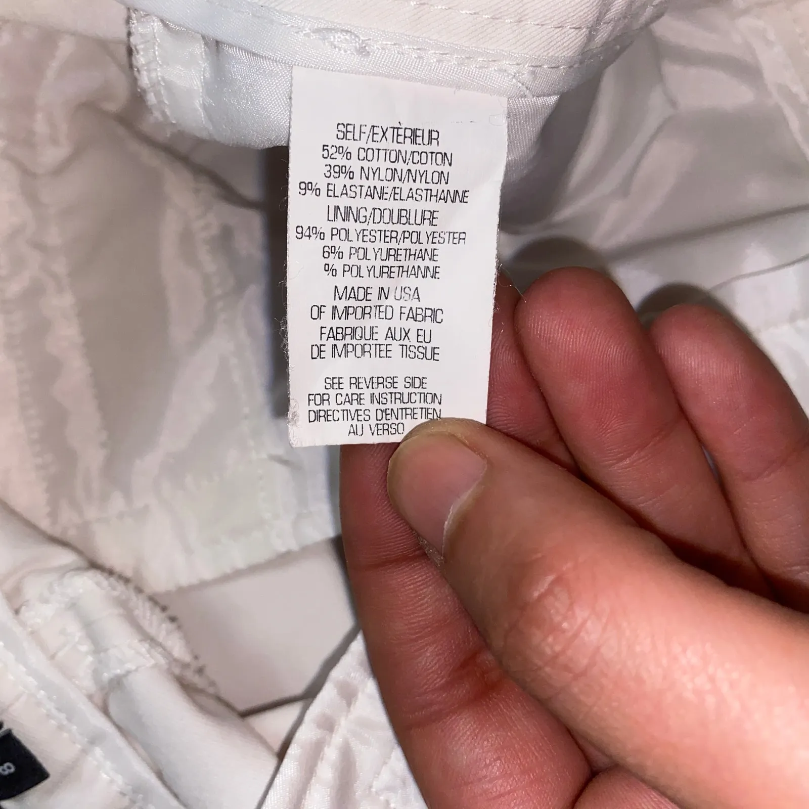 Theory White Stretch Cotton Flat Front Slim Fit Dress Pants Trousers Women's 8 - Image 6