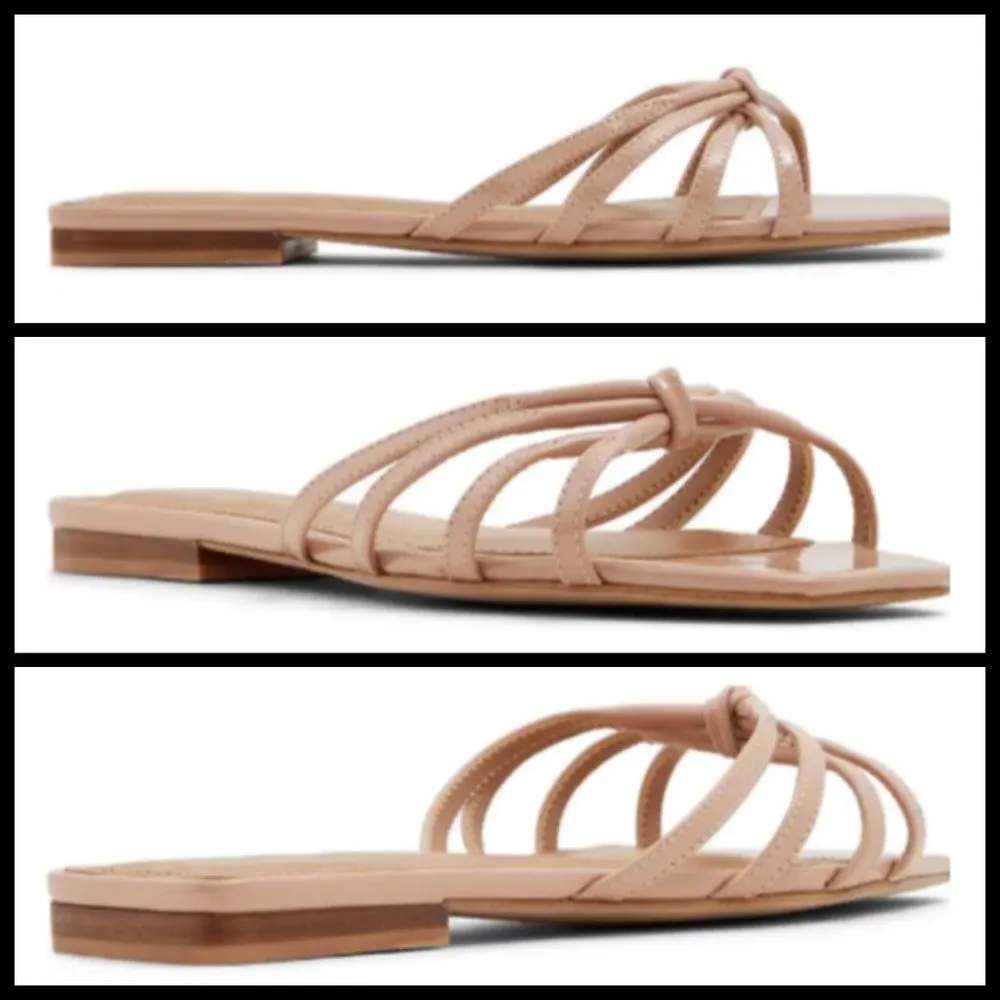 💕WHO WHAT WEAR💕 Ericka Square Toe Sandal Nude - Image 4