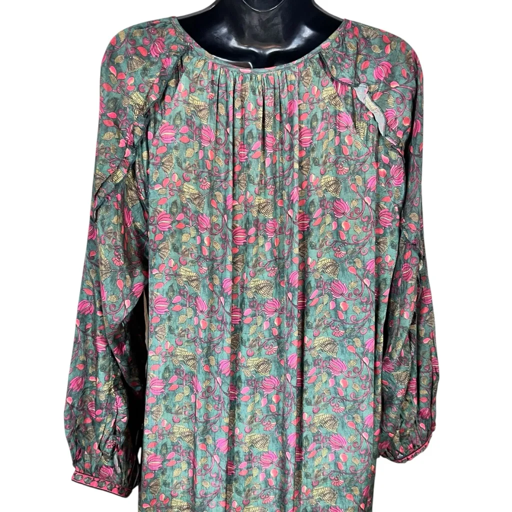 NATURAL LIFE Lula Dress Green Floral Ruffled Tiered Long Sleeve Maxi Dress - Image 12