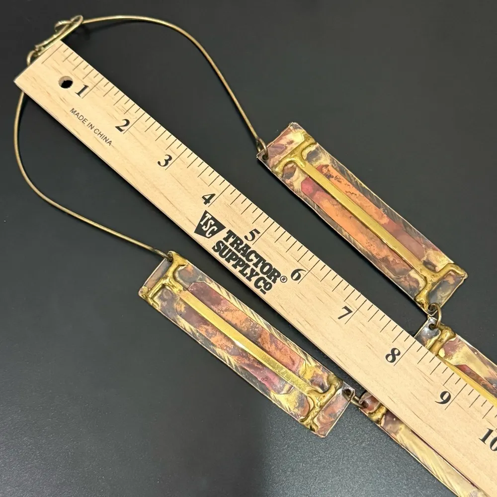 Unique Vintage Retro Modernist Handcrafted Artistic Mixed Metal Necklace 93g. - Image 8