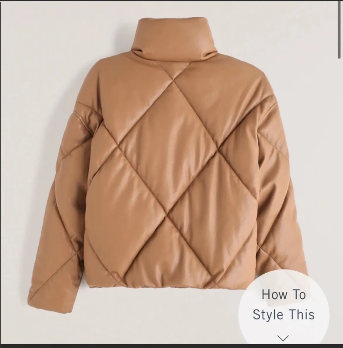 Abercrombie & Fitch Oversized Vegan Leather Puffer - Image 3