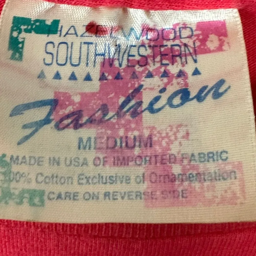 Vintage Southwestern Western Aztec Studded Single Stitch Tee T - Image 9