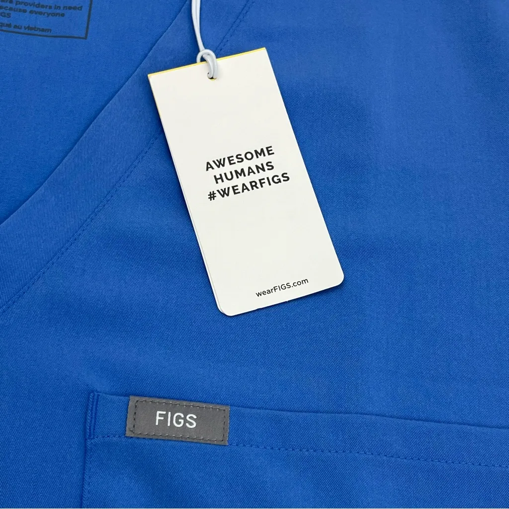 FIGS Catarina One Pocket Womens Scrub Top Ceil Blue Shirt XXL‎ NEW *EMBROIDERED - Image 7
