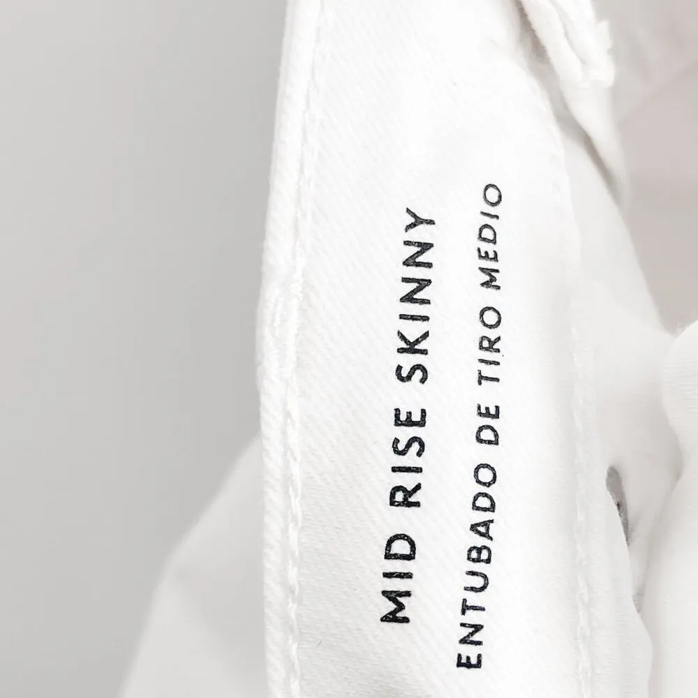 Universal Thread Mid Rise Skinny Jeans White Denim Size 10 - Image 12