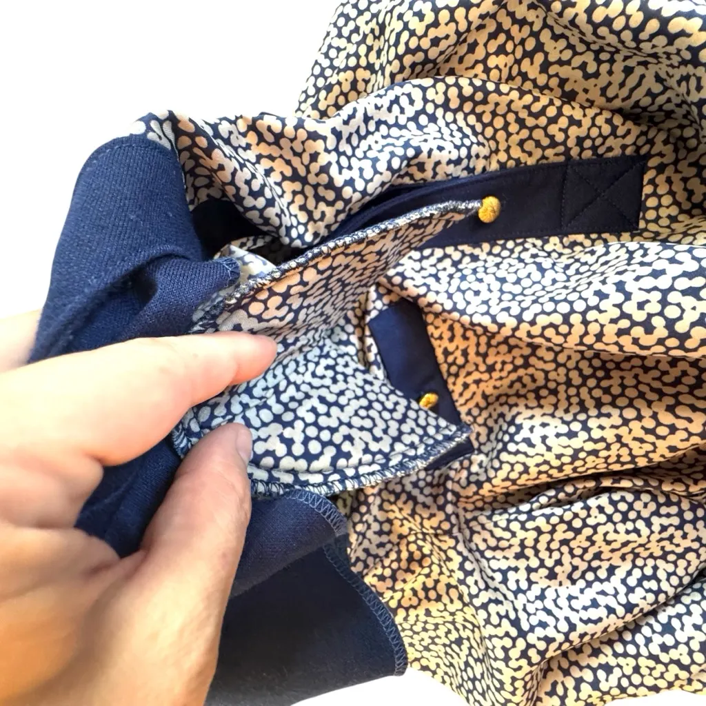 Vintage Hal Hardin Long Sleeve Navy & White Pleated Dress W/ Belt & Gold Buttons Blue Size 14 - Image 9