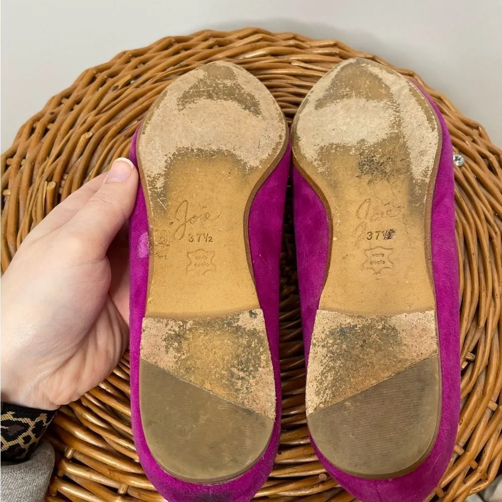 Joie Day Dreaming Suede‎ Flat Loafers Berry RARE Point Toe Slip On 37.5 37 1/2 - Image 6