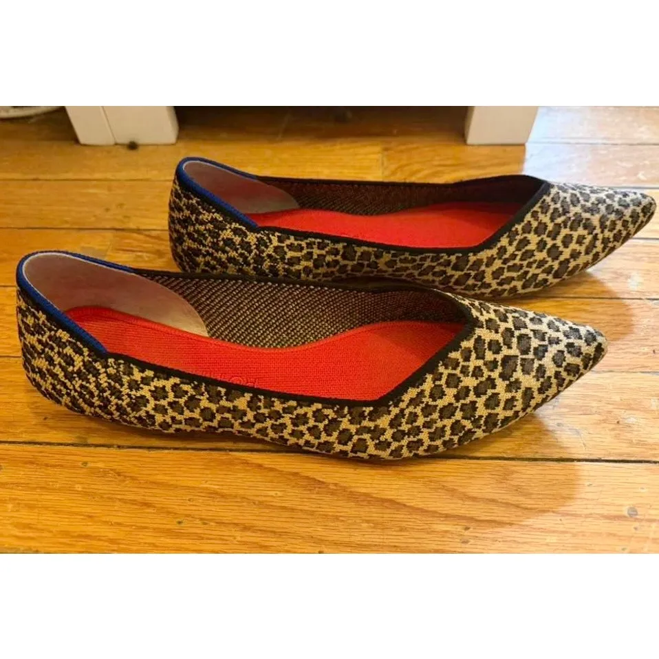 Rothy’s Point “Little Cat” Animal Print Flats Women’s Size 11.5 - Image 2