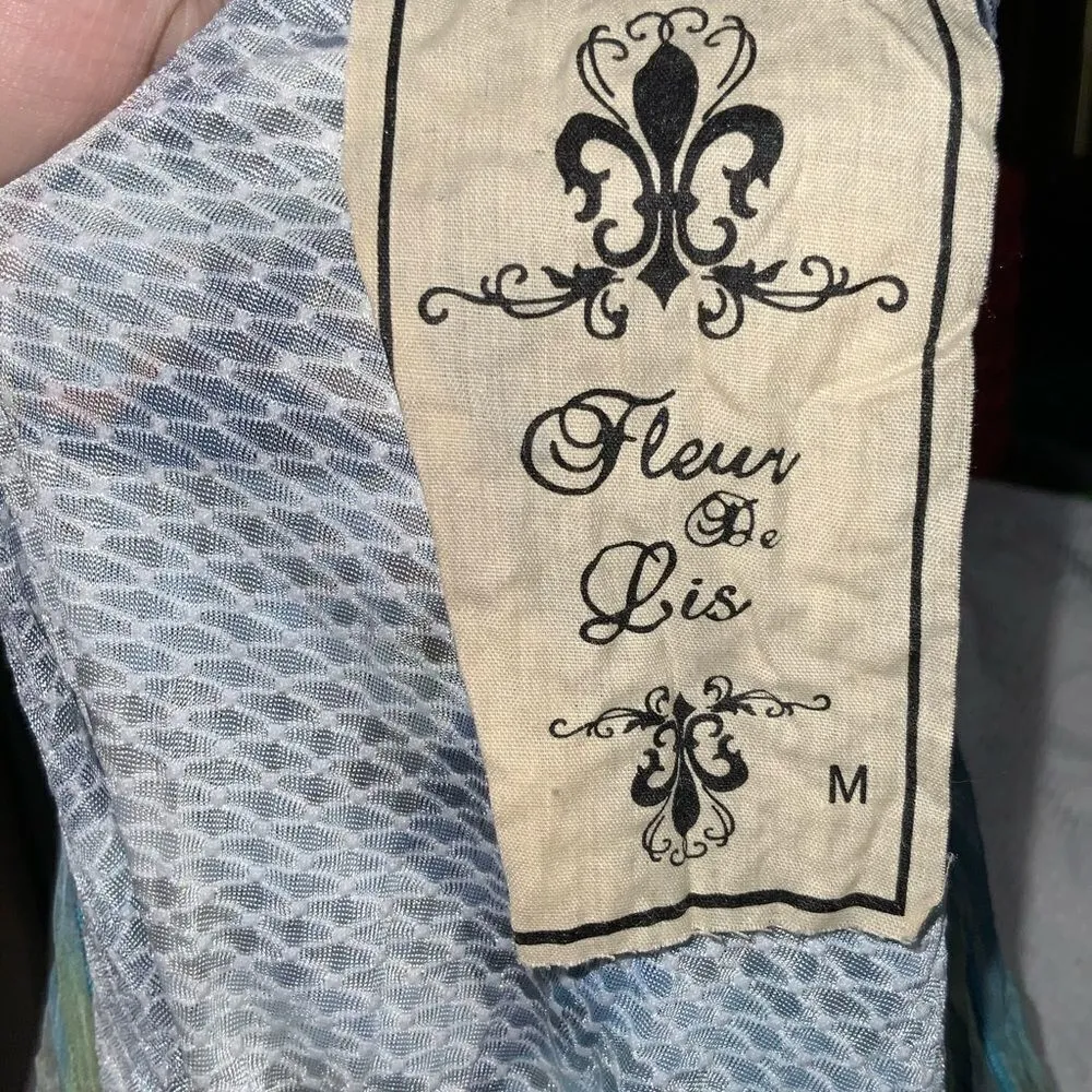 Fleur De Lis Colorful Lightweight Flowy Contemporary Anywhere Dress M Yellow Size M - Image 8