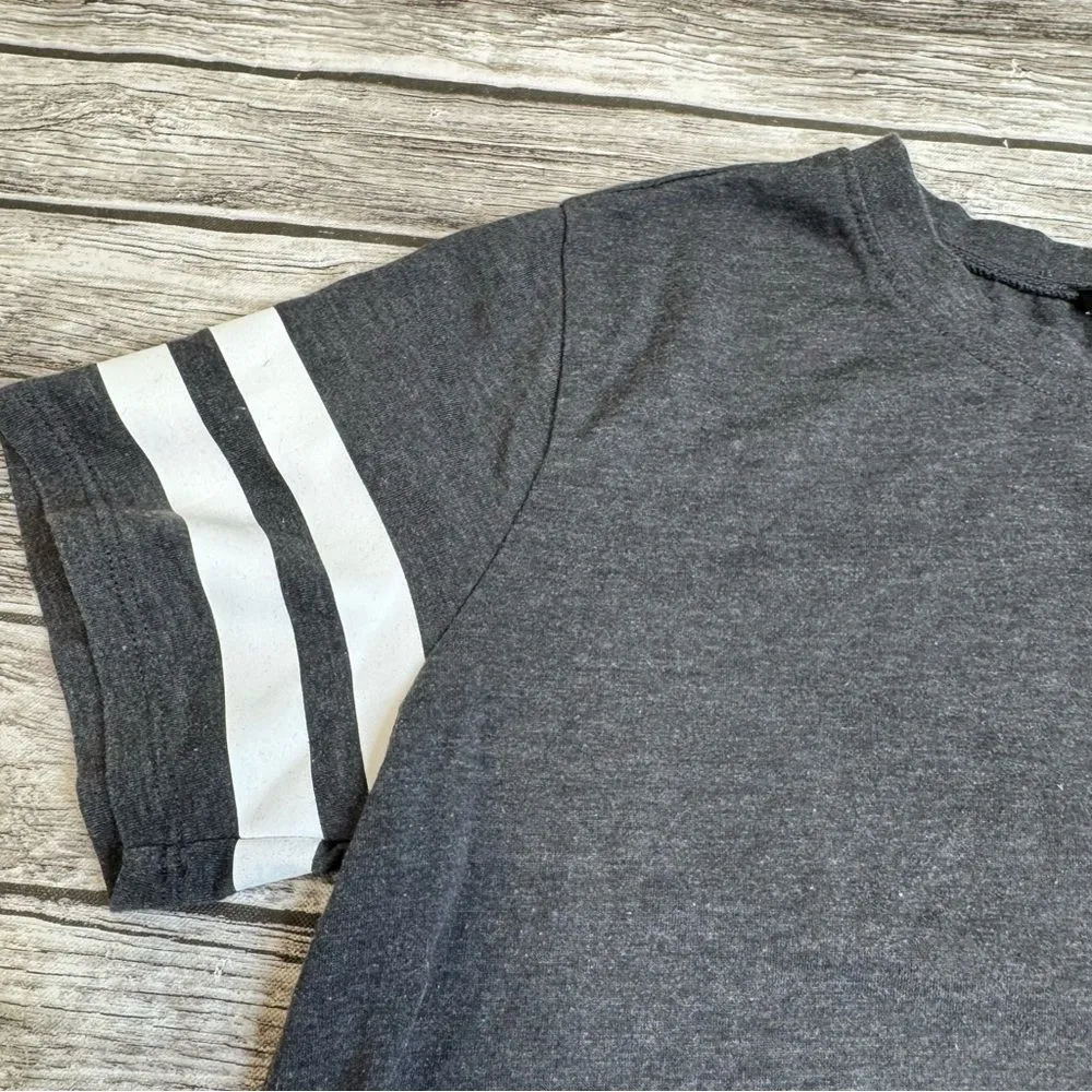 Forever 21  Women's Basic Baseball T Tee Shirt Grey Gray White S SM Small Stretch - Image 4