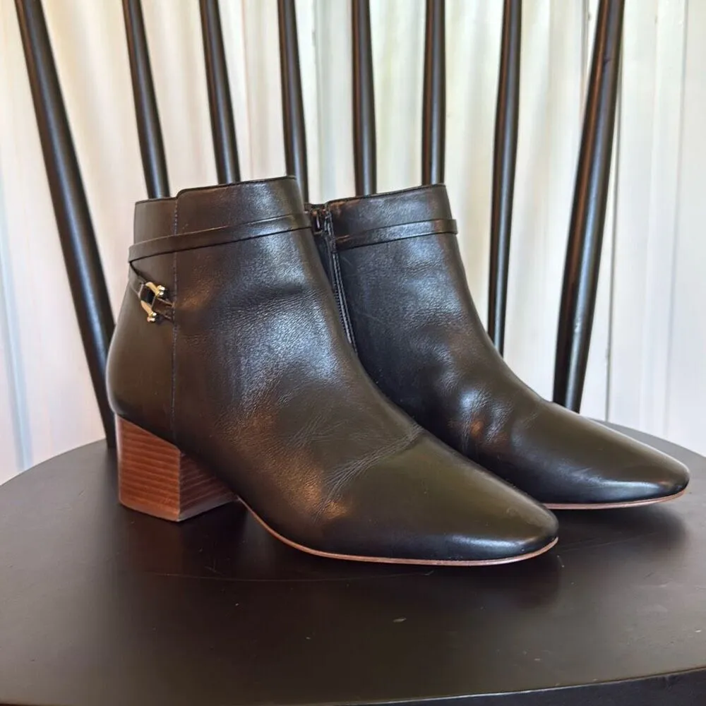 Talbots Harlow Buckle black leather heeled booties size 8.5 - Image 11