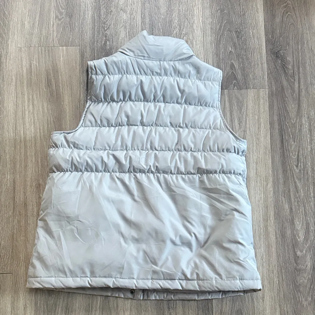 J. Jill Light Gray Goose* Puffer Vest Oversized Casual Size L - Image 7
