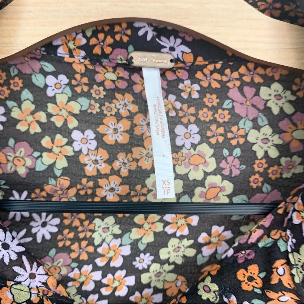 Free People Bonnie Floral Chiffon Mini Dress Size XS - Image 12