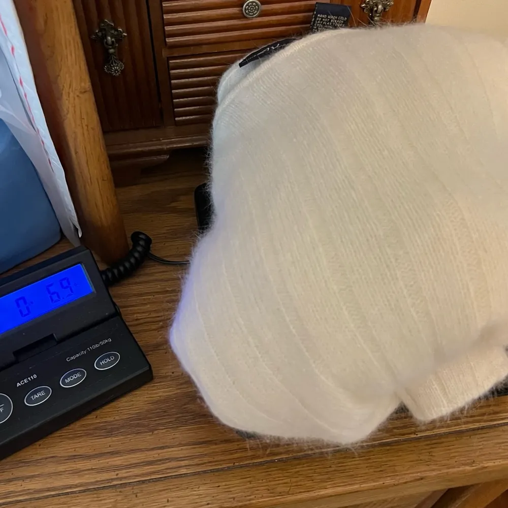 Andrea Viccaro Lambswool Angora Rabbit Hair Sweater Women’s Size Large Cream - Image 7