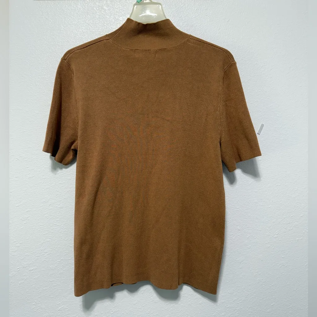 Tahari  Brown Short Sleeve Sweatshirt - Image 7