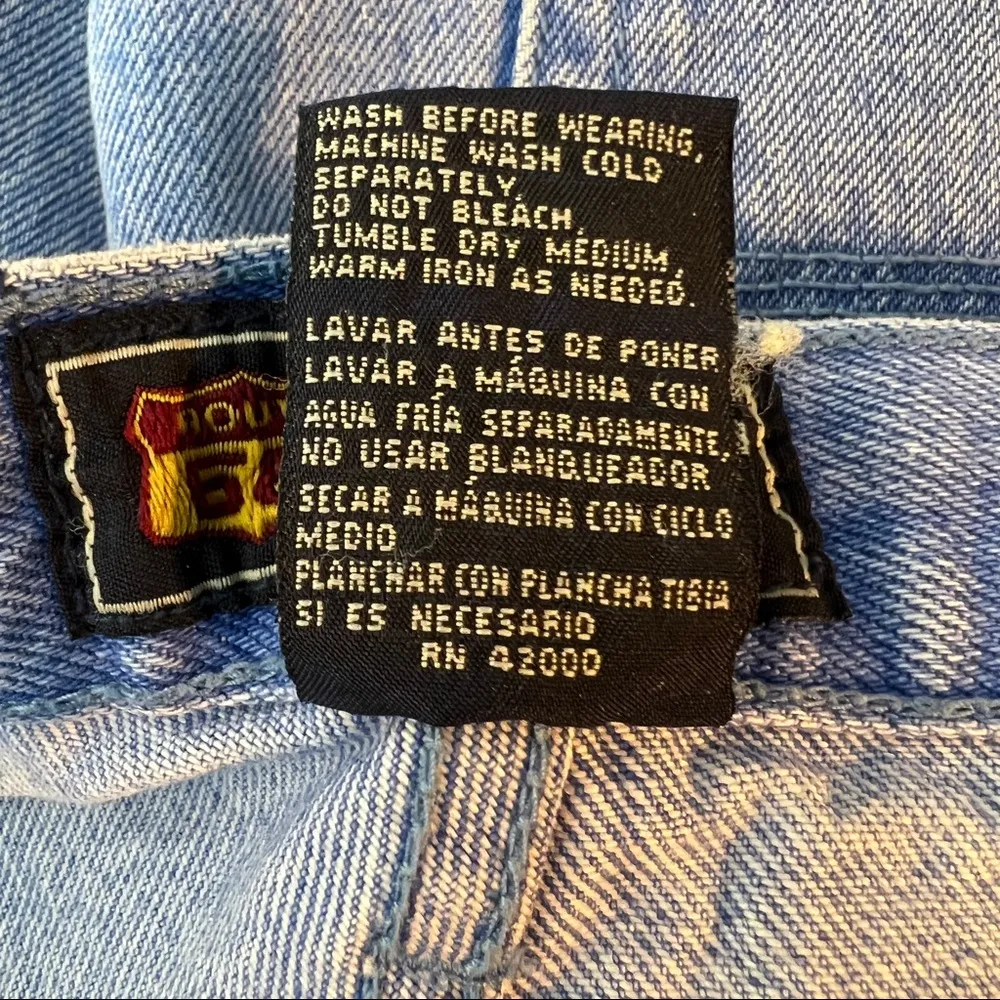 Vintage Route 66 Mom High Rise wRolled Hem in Medium Blue Denim Wash w/5 pockets - Image 6