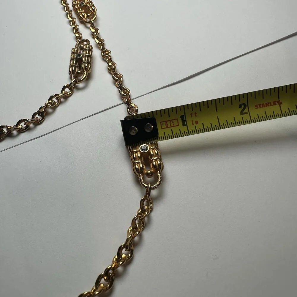 JBK Convertible Double Chain Paper Clip Gold Tone Rhinestone Camrose & Kross - Image 4