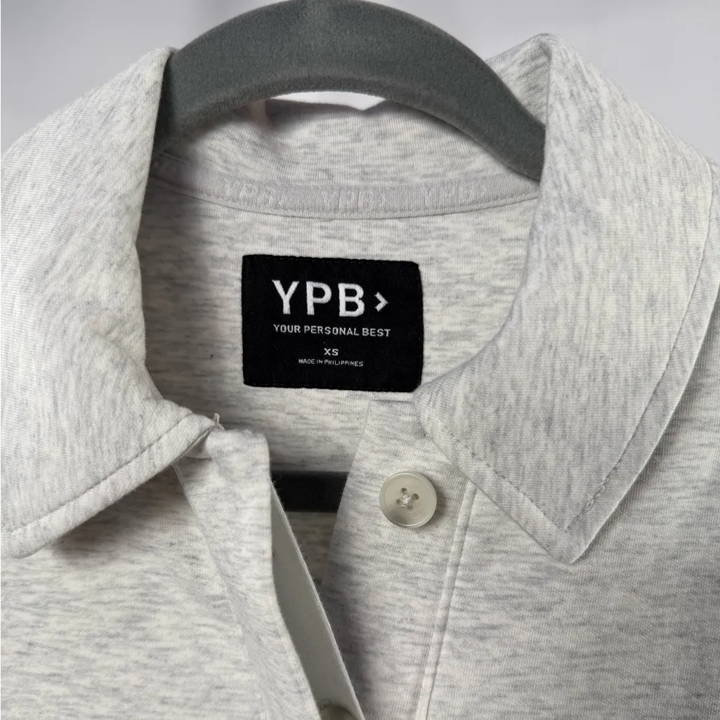 Abercrombie & Fitch YPB neoKNIT MAX Polo Jumpsuit‎ in Light Heather Grey Size XS - Image 4