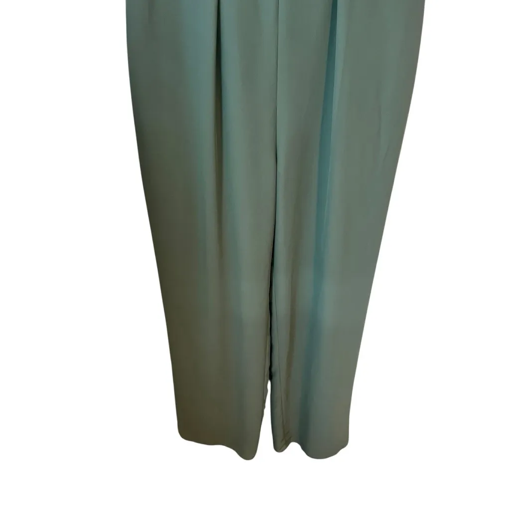 Revelry Parker Chiffon Jumpsuit Womens Size 14 Mint Green Sleeveless Slouch Neck - Image 4