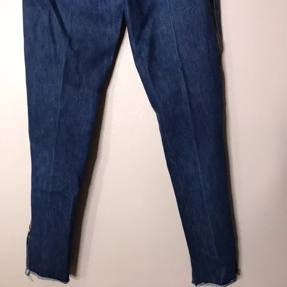 Vtg tomasch high rise dark denim jeans with zippered zip up sides size 9 - Image 11