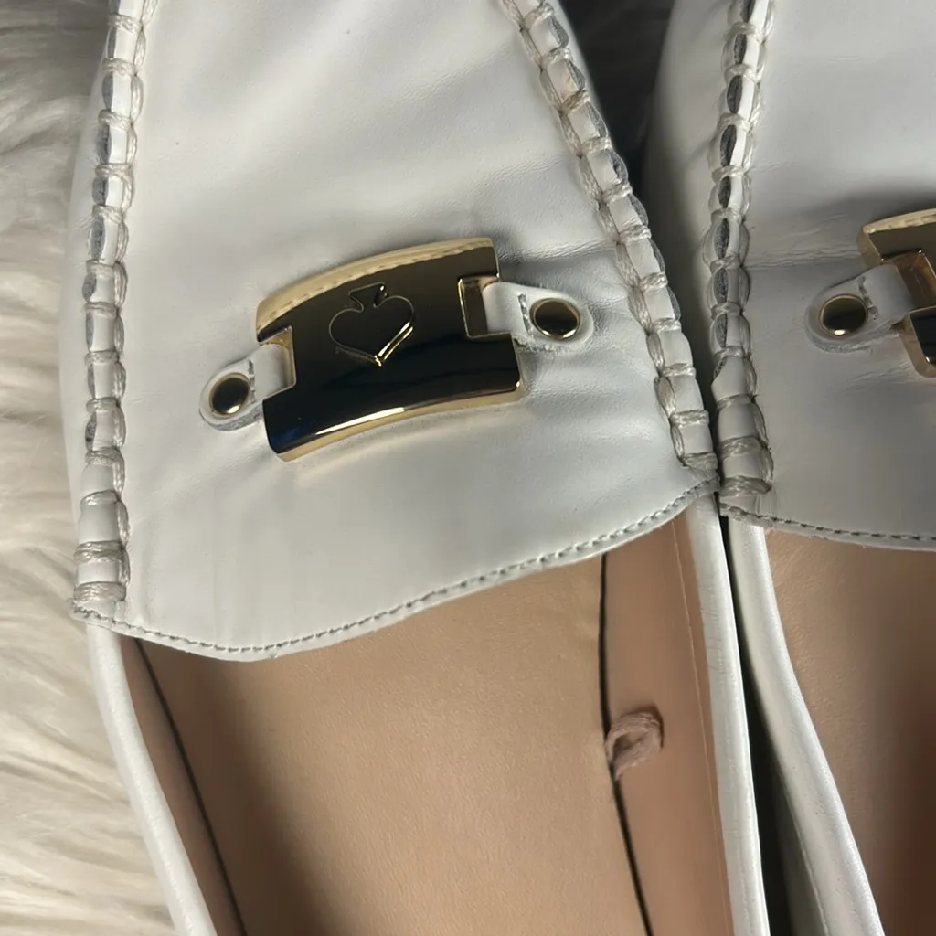 KATE SPADE Loafers Women's Size 8 Kate Spade Carmen S1350018 White Leather Shoes - Image 7