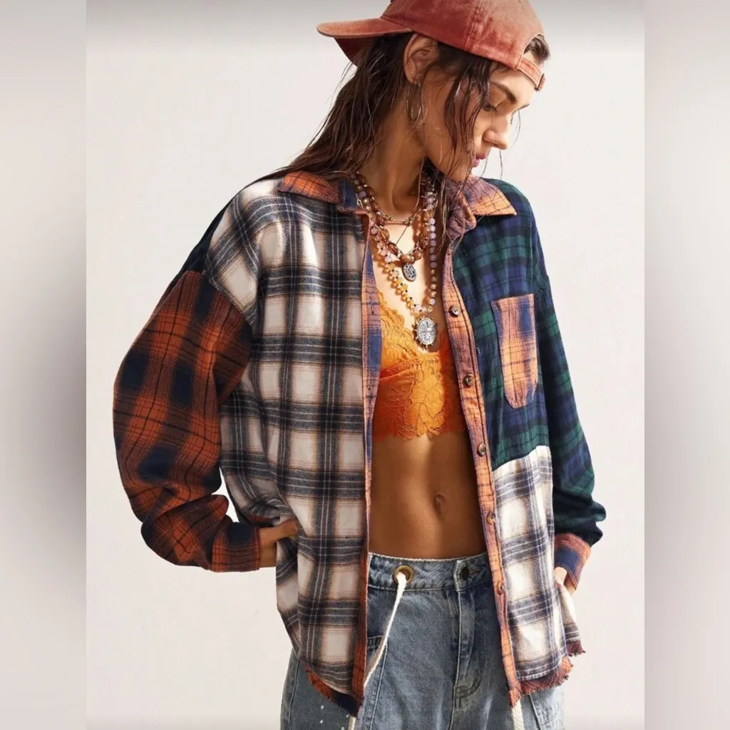 Plaid Patchwork Button - Image 2