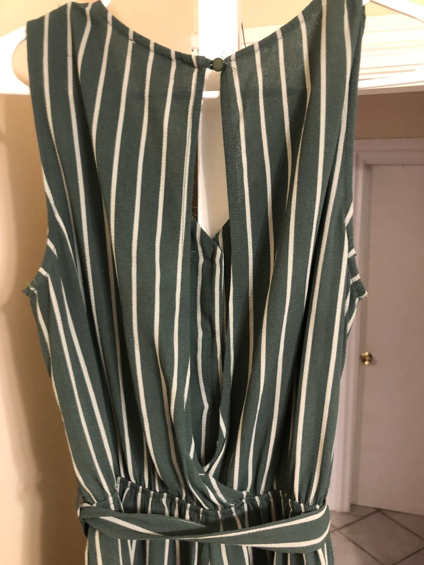 Medium Olive Green Button Down Jumpsuit - Image 4