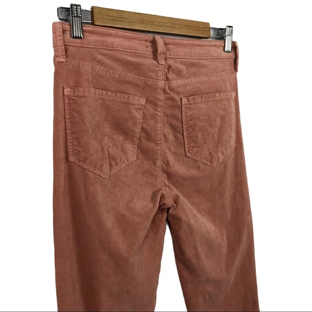 L AGENCE Margot Blush Velvet Cropped High-Rise Pants Size 26 - Image 8