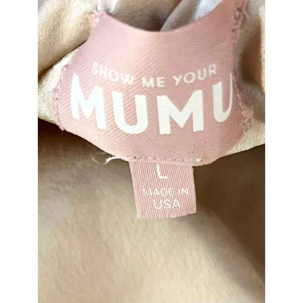 Show Me Your Mumu Taylor Tube Maxi Dress in Champagne Luxe Satin L - Image 4