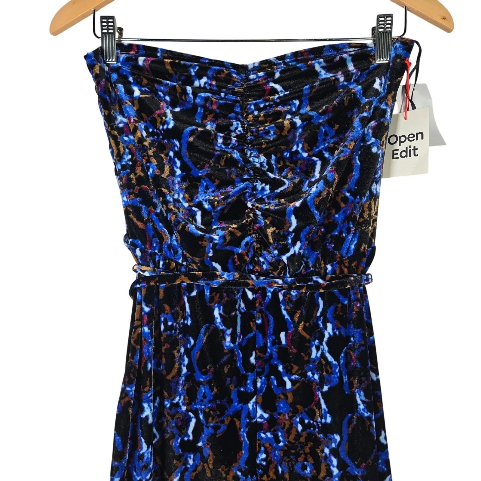 Open Edit Velour Strapless Jumpsuit S‎ NWT - Image 3