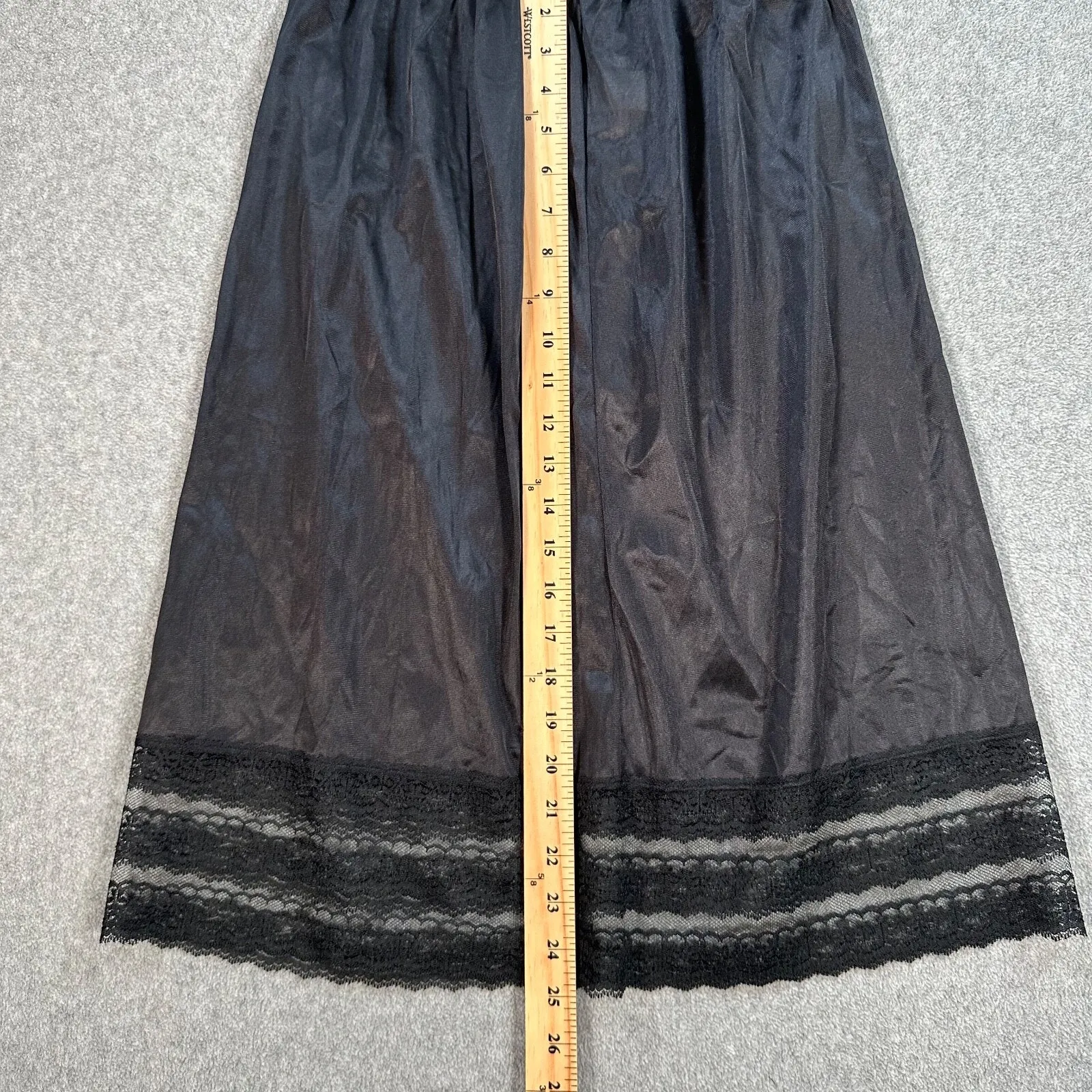 Blair Vintage Black Half Slip Lace Hem 90s Women's Medium Made in USA - Image 4