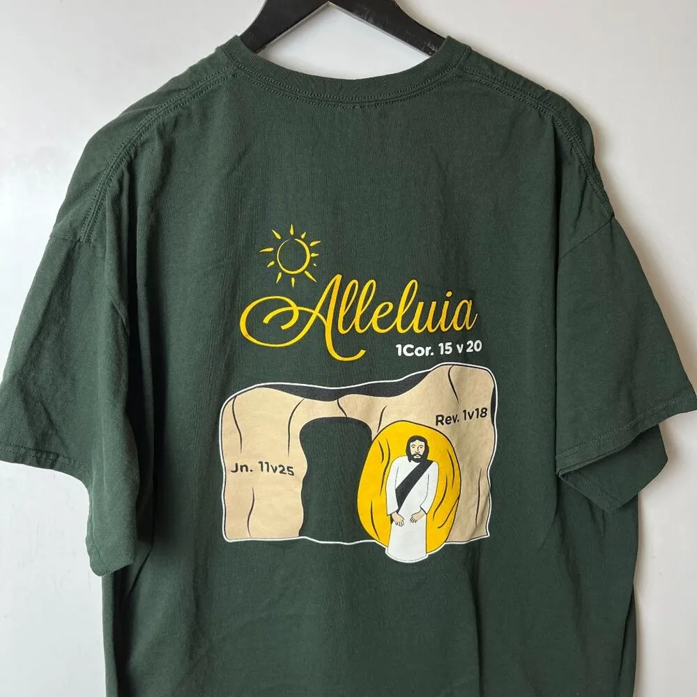 Jesus is Alive T Shirt Vintage Y2K Extra Large XL Green Graphic Tee - Image 6