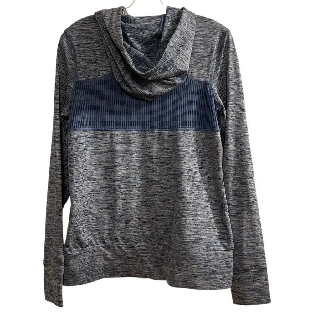 Roxy Women's Medium Nlue Heathered Gray Hooded Zip-Up Jacket Casual Long Sleeve - Image 8