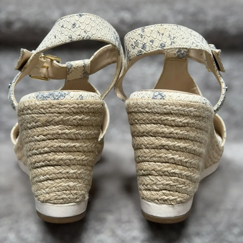 NEW Cole Haan Leather Snakeskin Cloudfeel Espadrille Wedge Sandals Women’s 7 - Image 10