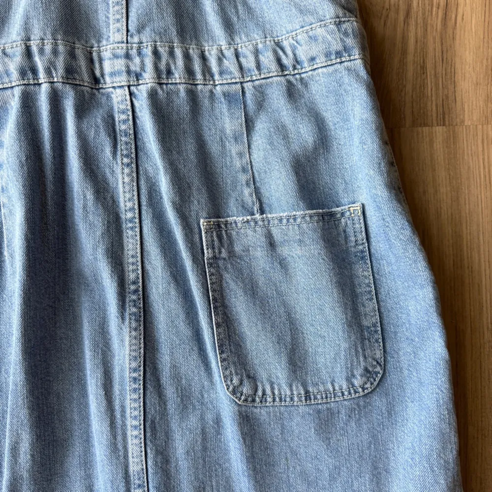 Zara Denim Button-Down Overall Dress Size Small - Image 8