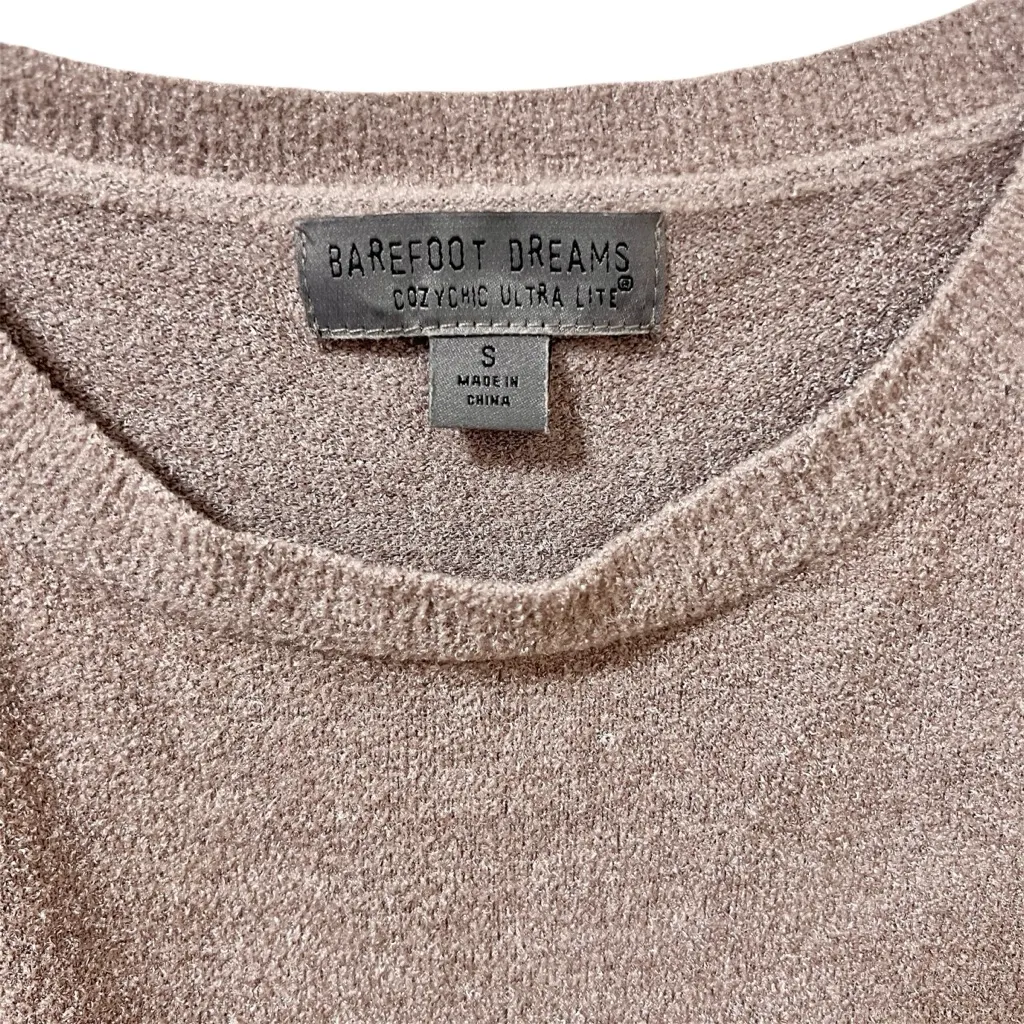 Barefoot Dreams CozyChic Ultra Lite Slouchy Pullover S Faded Rose - Image 3
