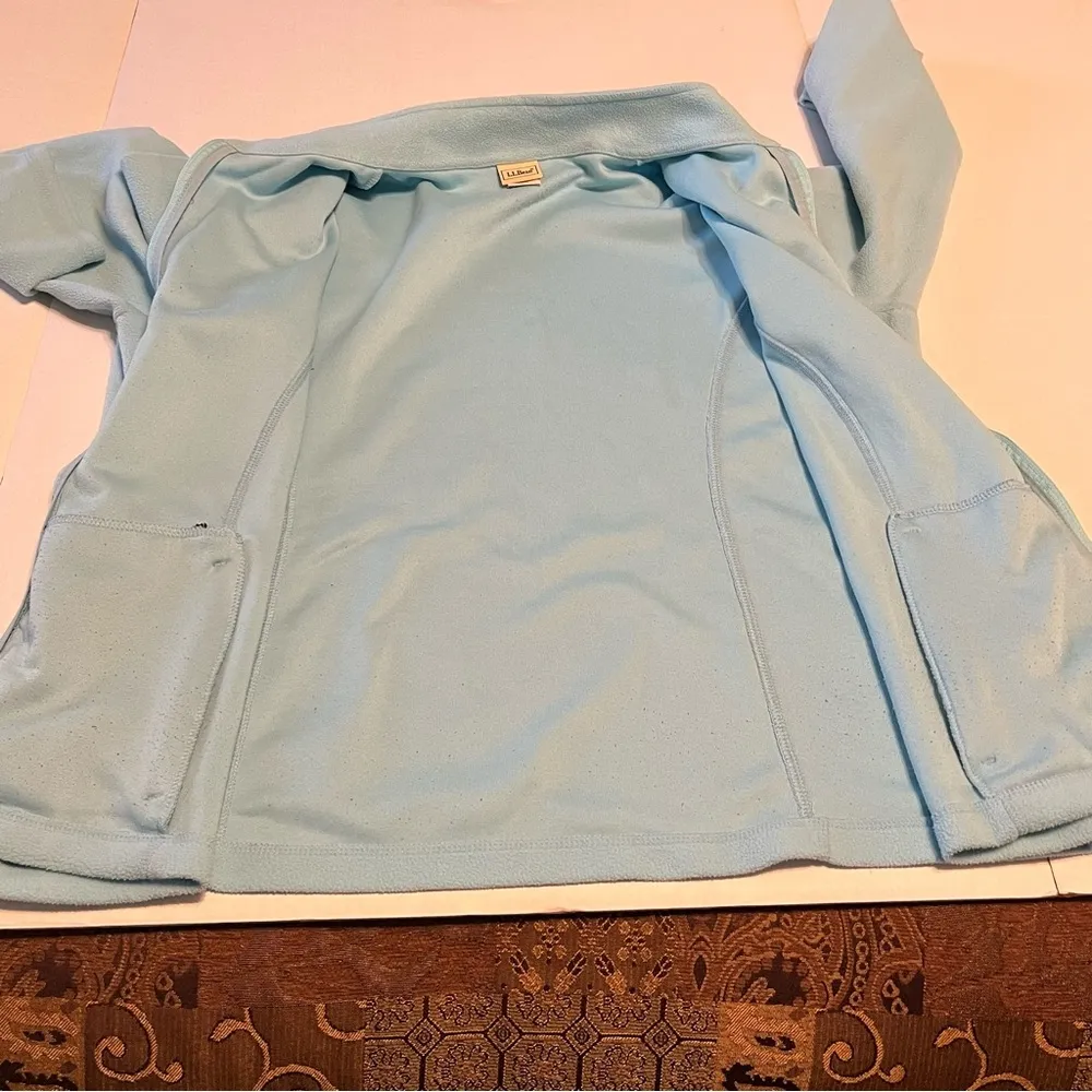 L.L. Bean Women Size XL Baby Blue Fleece Jacket Full Zip Two Pockets Fall Winter - Image 5