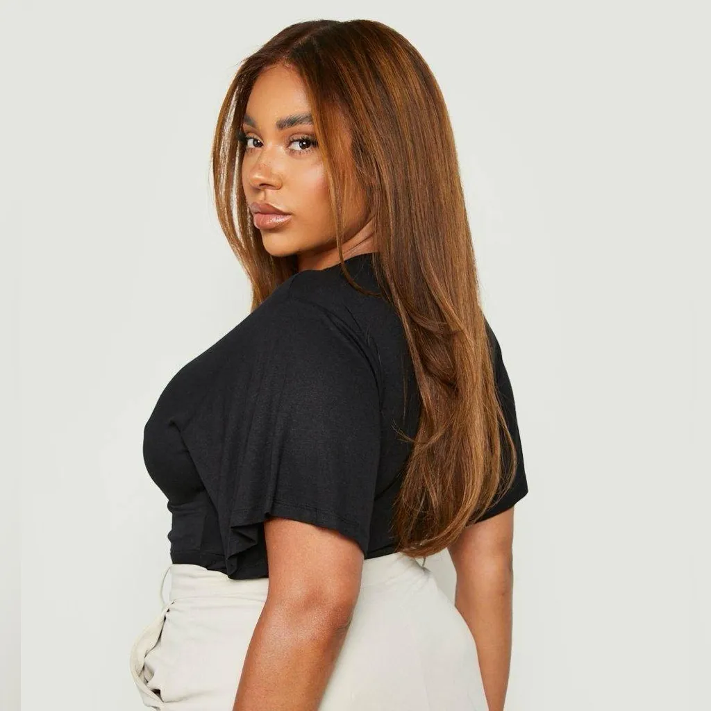 Boohoo Lola silky wrap over flared Black bodysuit top Women's NWT size 12 - Image 2